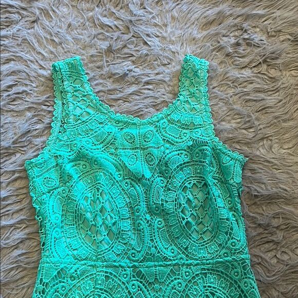 Signature8 Turquoise‎ Lace Dress - Picture 2 of 5